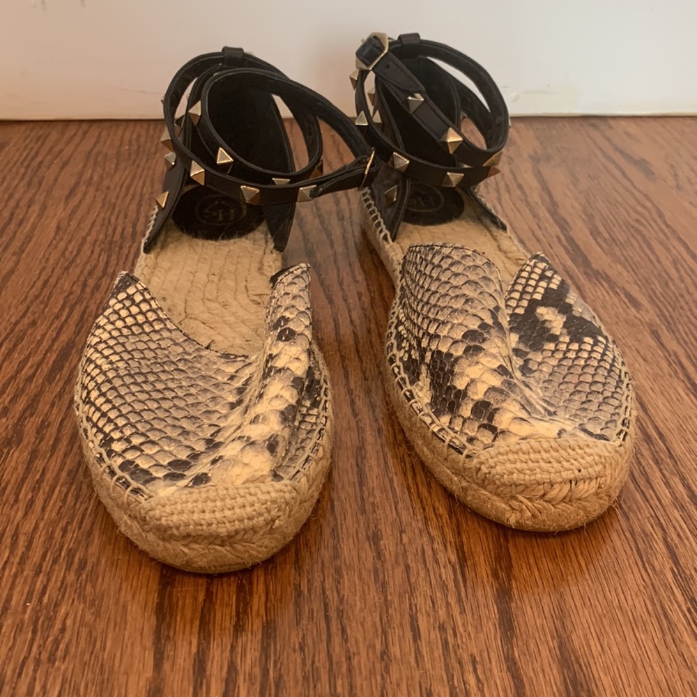 Ash Zania Snake Embossed Espadrille Sandals in Roccia, Sz 39 - Picture 3 of 13